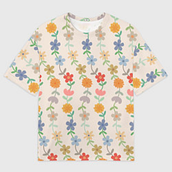 Мужская футболка оверсайз Flowers life