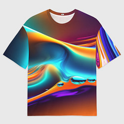 Мужская футболка оверсайз Абстракция - жидкость