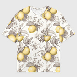 Мужская футболка оверсайз Лимоны - винтаж графика: паттерн