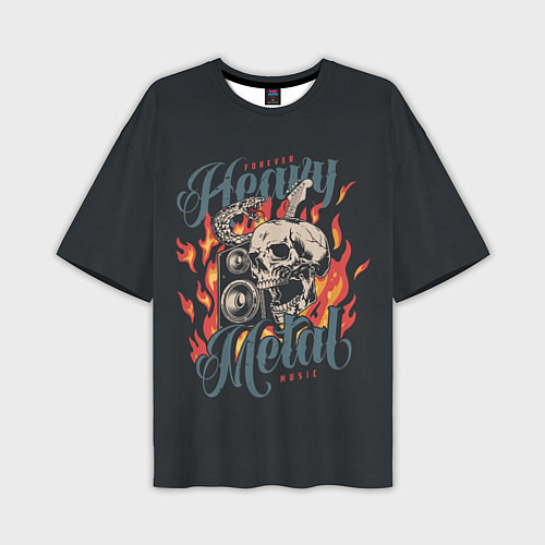Мужская футболка оверсайз Heavy metal music / 3D-принт – фото 1
