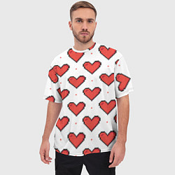 Футболка оверсайз мужская Pixel heart, цвет: 3D-принт — фото 2