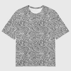 Футболка оверсайз мужская Абстрактный фон органических линий, цвет: 3D-принт