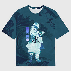 Мужская футболка оверсайз Kimetsu no Yaiba Гию Томиока и волны
