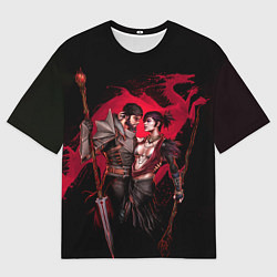 Футболка оверсайз мужская Серый страж и Морриган, цвет: 3D-принт