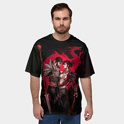 Футболка оверсайз мужская Серый страж и Морриган, цвет: 3D-принт — фото 2