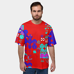 Футболка оверсайз мужская Смайлы для настроения, цвет: 3D-принт — фото 2