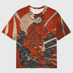 Мужская футболка оверсайз Тигр в японском стиле