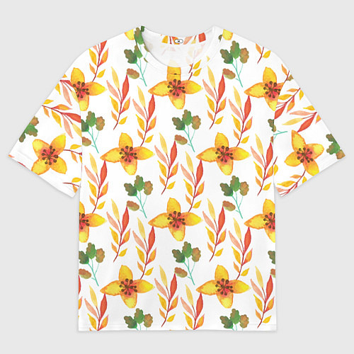 Мужская футболка оверсайз Поляна цветов / 3D-принт – фото 1