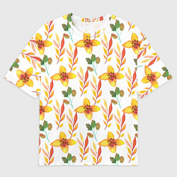 Мужская футболка оверсайз Поляна цветов
