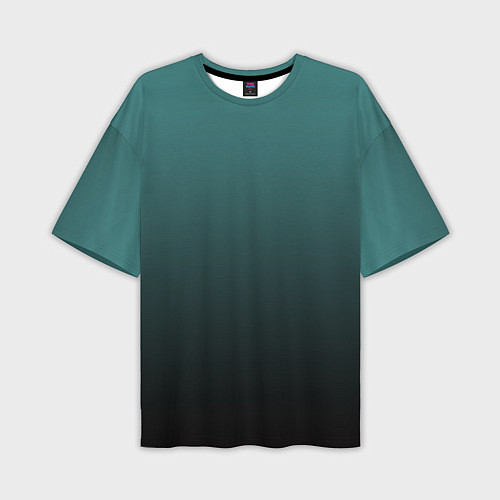 Мужская футболка оверсайз Градиент зелено-черный / 3D-принт – фото 1