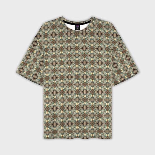 Мужская футболка оверсайз Золотисто-коричневая симметрия / 3D-принт – фото 1