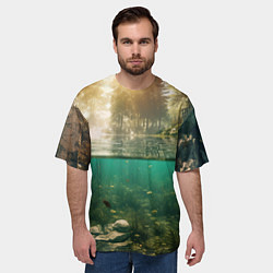 Футболка оверсайз мужская Поводный мир и рыбы, цвет: 3D-принт — фото 2