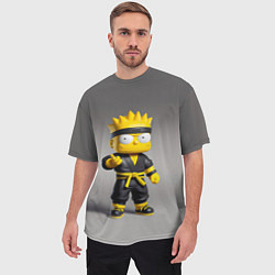 Футболка оверсайз мужская Bart Simpson - ninja - Japan, цвет: 3D-принт — фото 2