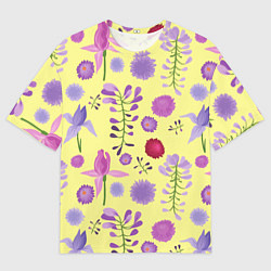 Футболка оверсайз мужская Фиолетовый цветник, цвет: 3D-принт