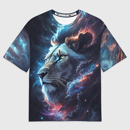 Мужская футболка оверсайз Galactic lion / 3D-принт – фото 1