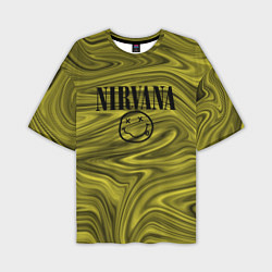 Футболка оверсайз мужская Nirvana лого абстракция, цвет: 3D-принт