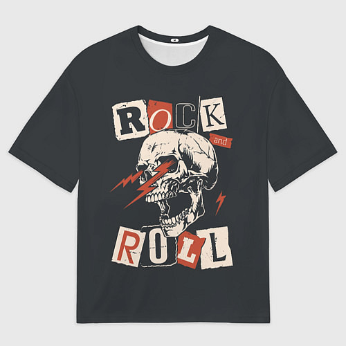 Мужская футболка оверсайз Rock - молнии из глаз / 3D-принт – фото 1