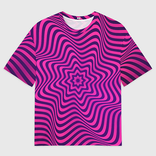 Мужская футболка оверсайз Абстрактный фиолетовый узор / 3D-принт – фото 1