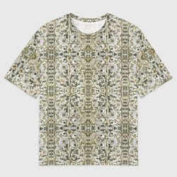 Футболка оверсайз мужская Нежные белые цветочки, цвет: 3D-принт