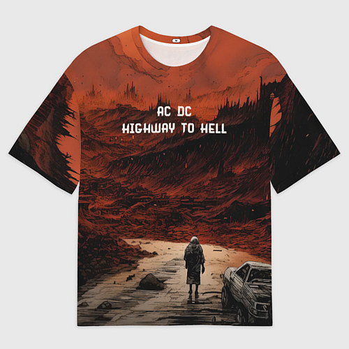 Мужская футболка оверсайз AC DC Highway to hell / 3D-принт – фото 1
