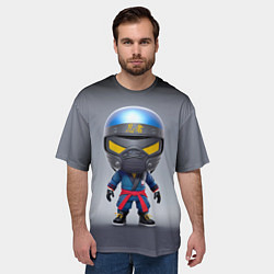 Футболка оверсайз мужская Кроха-ниндзя - киберпанк - нейросеть, цвет: 3D-принт — фото 2