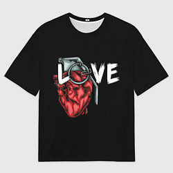 Мужская футболка оверсайз Heart grenade
