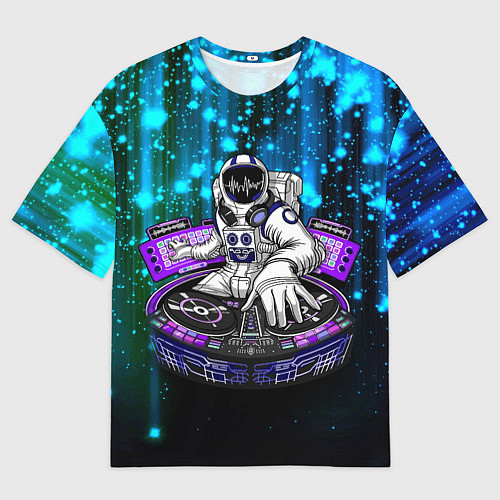 Мужская футболка оверсайз Space DJ - neon starfall / 3D-принт – фото 1