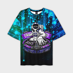 Мужская футболка оверсайз Space DJ - neon starfall
