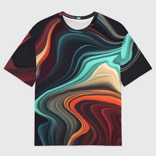 Мужская футболка оверсайз Малахитовая / 3D-принт – фото 1