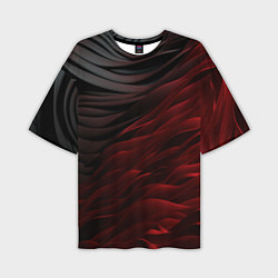 Футболка оверсайз мужская Темно-красная текстура, цвет: 3D-принт