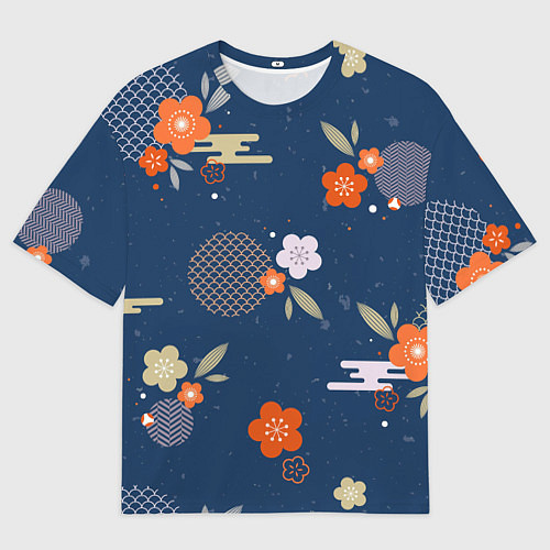 Мужская футболка оверсайз Орнамент японского кимоно / 3D-принт – фото 1