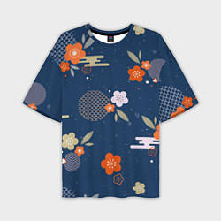 Мужская футболка оверсайз Орнамент японского кимоно