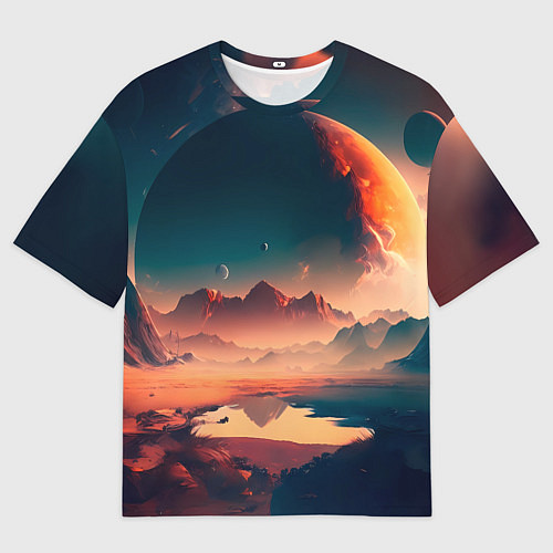 Мужская футболка оверсайз Неизвестная планета / 3D-принт – фото 1