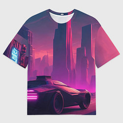 Футболка оверсайз мужская Минималистический киберпанк, цвет: 3D-принт