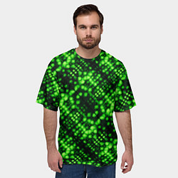 Футболка оверсайз мужская Зеленые точечные ромбы, цвет: 3D-принт — фото 2