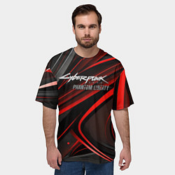 Футболка оверсайз мужская Cyberpunk 2077 phantom liberty silver logo, цвет: 3D-принт — фото 2