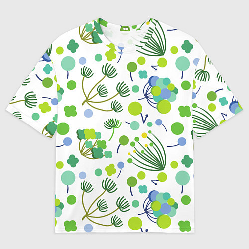 Мужская футболка оверсайз Green bloom / 3D-принт – фото 1