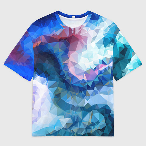 Мужская футболка оверсайз Blue mosaic / 3D-принт – фото 1