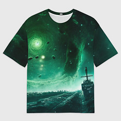 Футболка оверсайз мужская Космическая буря, цвет: 3D-принт