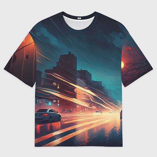 Мужская футболка оверсайз Городской трафик / 3D-принт – фото 1