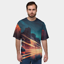 Футболка оверсайз мужская Городской трафик, цвет: 3D-принт — фото 2