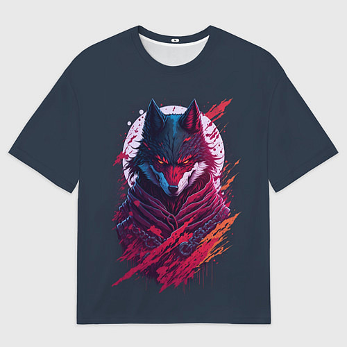 Мужская футболка оверсайз Лис ниндзя от нейросети / 3D-принт – фото 1