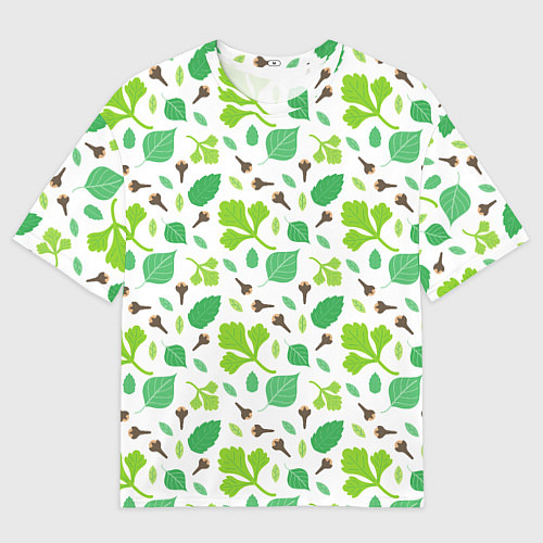 Мужская футболка оверсайз Green plants / 3D-принт – фото 1