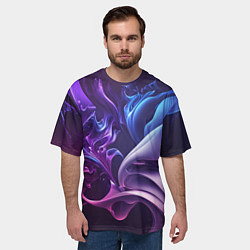 Футболка оверсайз мужская Сине-фиолетовый всплеск, цвет: 3D-принт — фото 2
