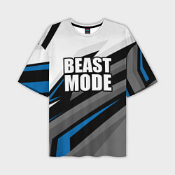 Футболка оверсайз мужская Beast mode - blue sport, цвет: 3D-принт