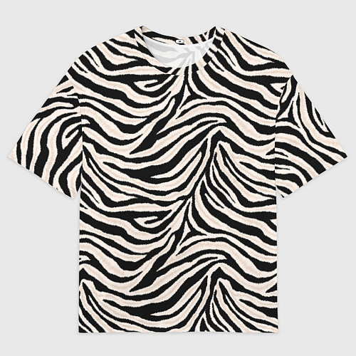 Мужская футболка оверсайз Полосатая шкура зебры, белого тигра / 3D-принт – фото 1