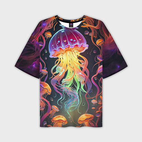 Мужская футболка оверсайз Фантастическая медуза / 3D-принт – фото 1