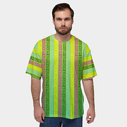 Футболка оверсайз мужская Abstraction green, цвет: 3D-принт — фото 2