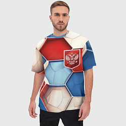 Футболка оверсайз мужская Объемные плиты и герб России, цвет: 3D-принт — фото 2