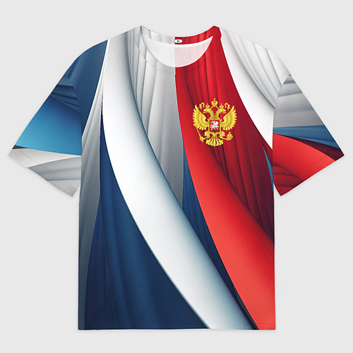 Мужская футболка оверсайз Герб России абстракция / 3D-принт – фото 1